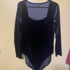 Black velvet bodysuit size XL